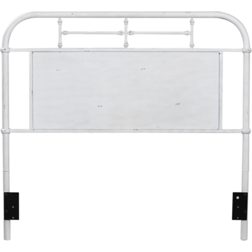 Vintage Series King Metal Headboard in Distressed Antique White