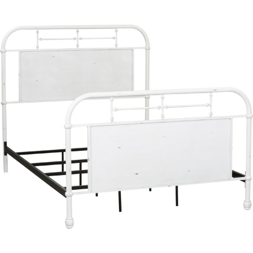 Vintage Series Full Metal Bed in Distressed Antique White