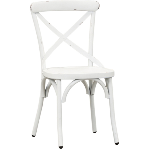 Vintage Series X Back Dining Chair in Antique White Metal