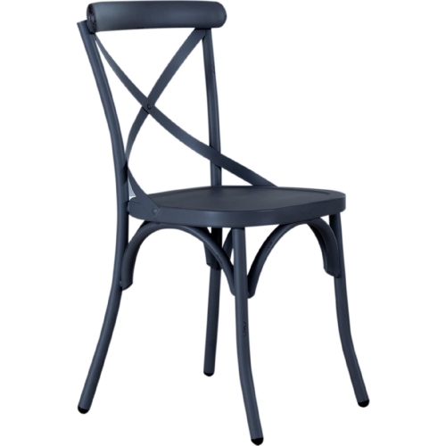 Vintage Series X Back Dining Chair in Distressed Navy Metal