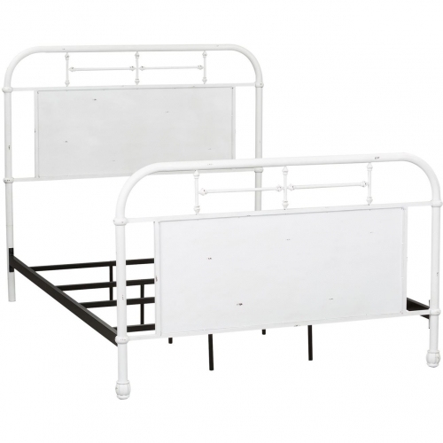 Vintage Series Twin Metal Bed in Distressed Antique White