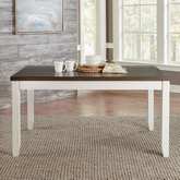 Brook Bay 60" Dining Table in Textured White & Carbon Grey Finish