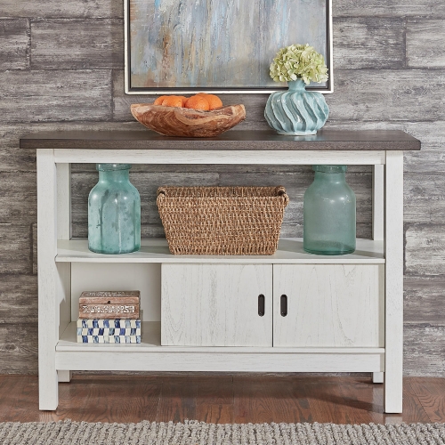 Brook Bay Sideboard in Textured White & Carbon Grey