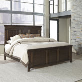 Saddlebrook King Panel Bed in Tobacco Brown Wood