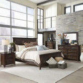 Saddlebrook 5 Piece Queen Bedroom Set in Tobacco Brown