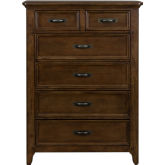 Saddlebrook 5 Drawer Chest in Tobacco Brown Wood