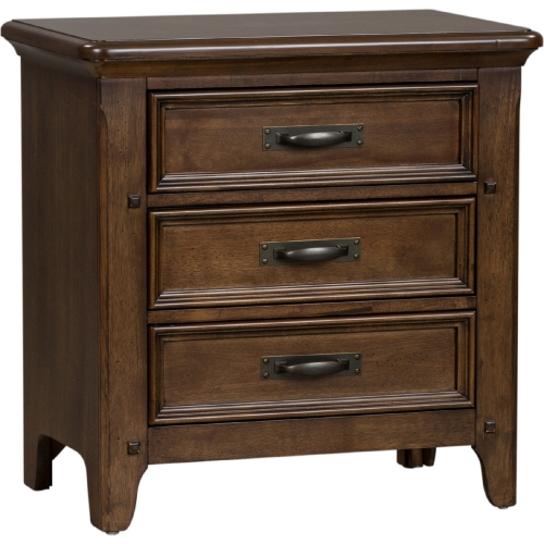 Saddlebrook Nightstand in Tobacco Brown Wood