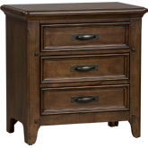 Saddlebrook Nightstand in Tobacco Brown Wood