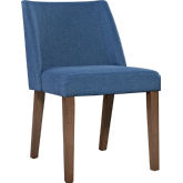 Nido Dining Chair in Walnut & Blue Fabric (Set of 2)