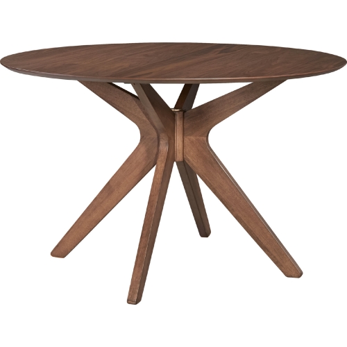 Space Savers 47" Round Pedestal Dining Table in Satin Walnut