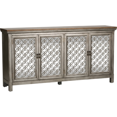 Westridge 4 Door Accent Cabinet in Wire Brushed Gray