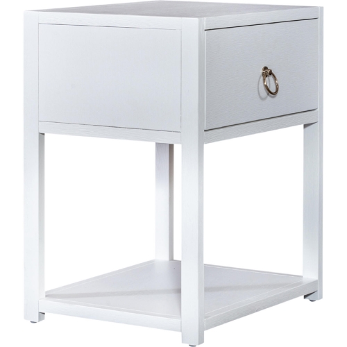 East End 1 Drawer 1 Shelf Accent Table in Brushed White Finish