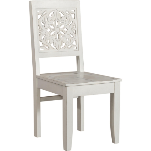 Trellis Lane Accent Chair in Weathered White Finish