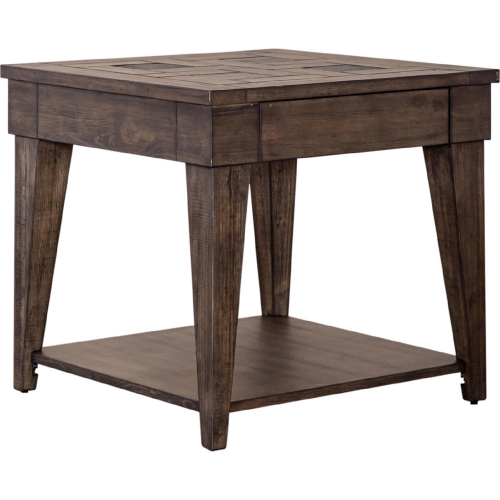 Arrowcreek End Table in Wood & Slate