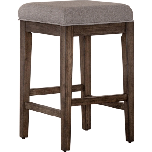 Arrowcreek Console Bar Stool in Grey Taupe Linen & Wood