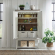River Place Bar Cabinet in Distressed Riverstone White & Tobacco Brown Finish