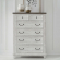 River Place 6 Drawer Chest in Distressed Riverstone White & Tobacco Brown Finish