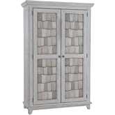 River Place Armoire in Distressed Riverstone White & Tobacco Brown Finish