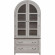 River Place Curio Cabinet in Distressed White, Brown & Seeded Glass
