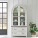 River Place Curio Cabinet in Distressed White, Brown & Seeded Glass