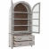 River Place Curio Cabinet in Distressed White, Brown & Seeded Glass