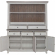 River Place Server & Hutch in Distressed Riverstone White & Tobacco Brown Finish