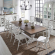 River Place 102" Trestle Dining Table in Distressed White & Tobacco Brown Finish