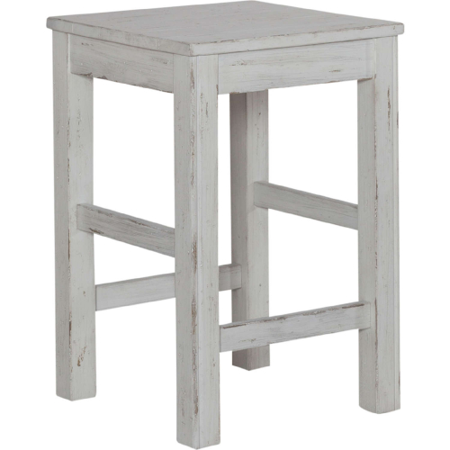 River Place Console Stool in Distressed Riverstone White Finish