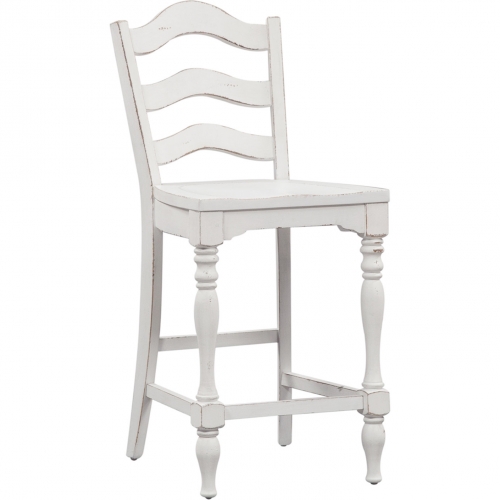 Magnolia Manor Ladder Counter Chair in Antique White (Set of 2)