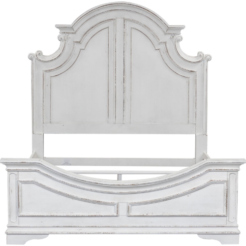 Magnolia Manor California King Panel Bed in Distressed Antique White Finish