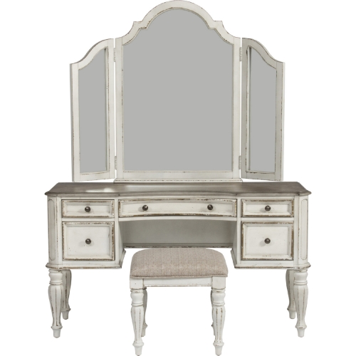 Magnolia Manor Bedroom Vanity Set in Antique White