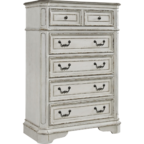 Magnolia Manor 5 Drawer Chest in Antique White