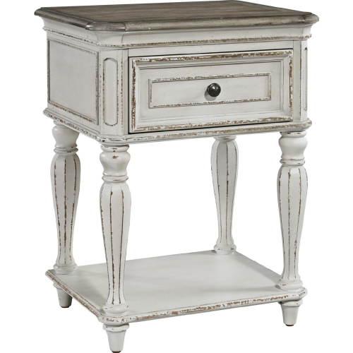 Magnolia Manor Leg Nightstand in Antique White