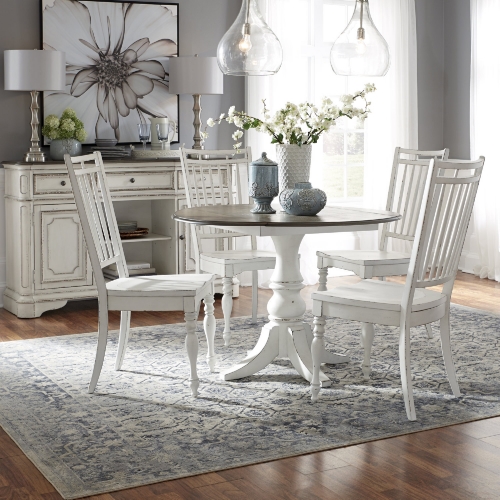 Magnolia Manor 5 Piece Drop Leaf Dining Set in Antique White