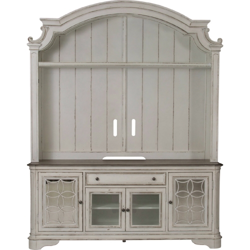 Magnolia Manor Entertainment Center in Antique White Finish