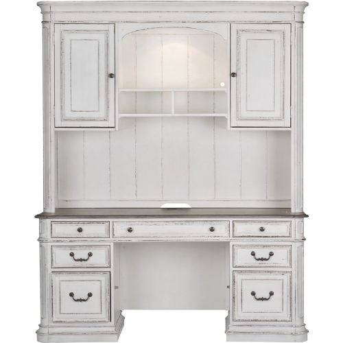 Magnolia Manor Desk Set in Antique White Finish