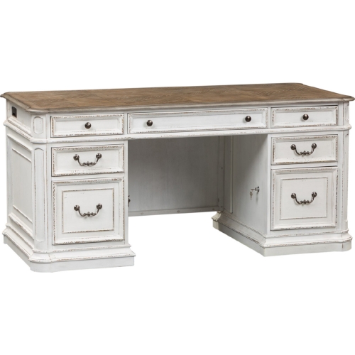 Magnolia Manor Jr Executive Desk in Antique White