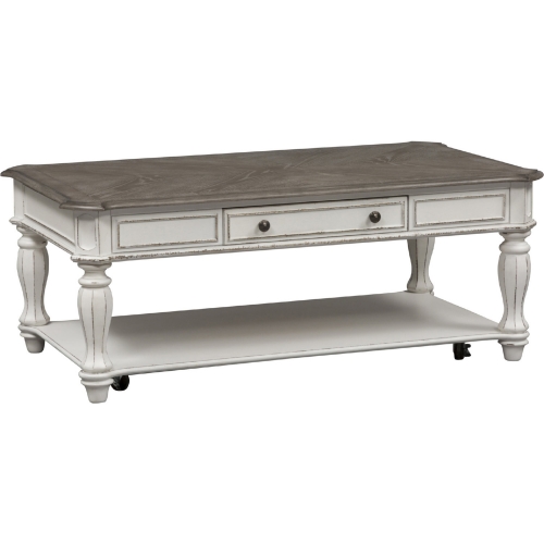 Magnolia Manor Cocktail Table in Antique White Finish