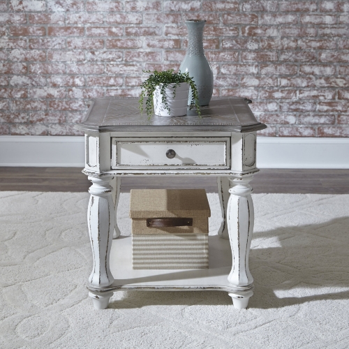 Magnolia Manor End Table in Weathered Bisque