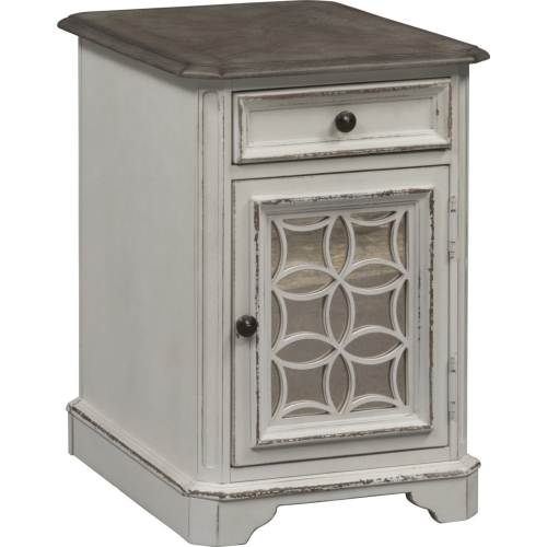 Magnolia Manor Side Table in Antique White Finish