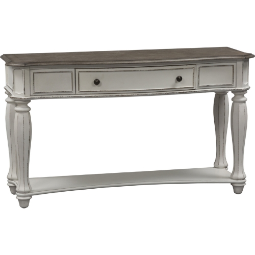 Magnolia Manor Sofa Table in Antique White Finish