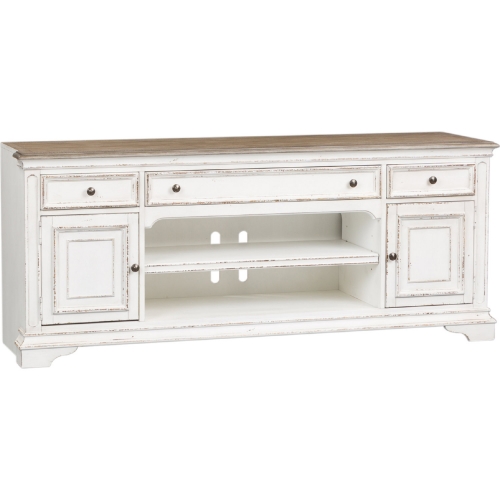 Magnolia Manor 72" TV Stand in Antique White Finish