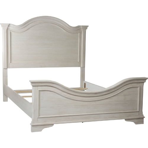 Bayside King Panel Bed in Wire brushed Antique White