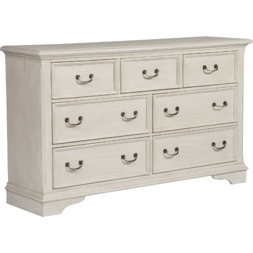 Bayside 7 Drawer Dresser in Wire Brushed Antique White