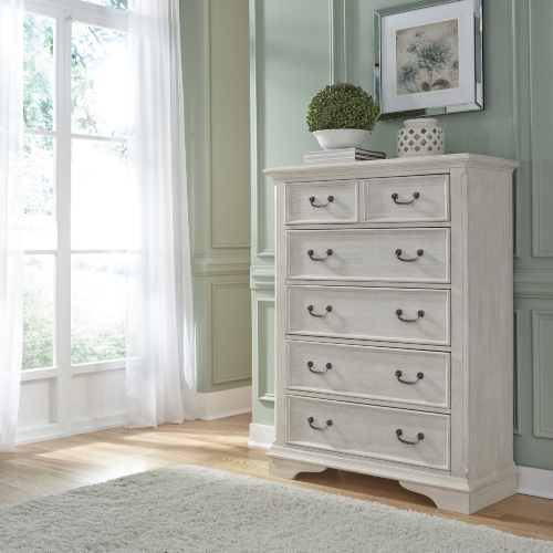 Horizons 5 Drawer Chest in Gray Wood