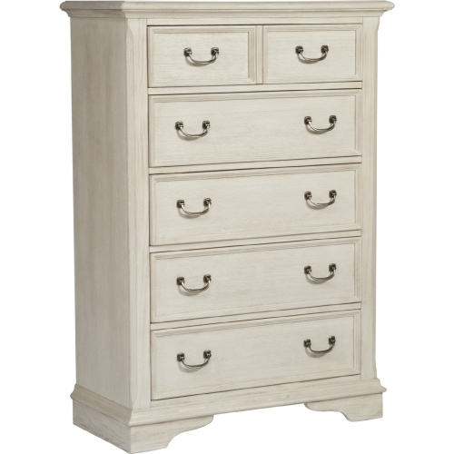 Bayside 5 Drawer Chest in Wire Brushed Antique White