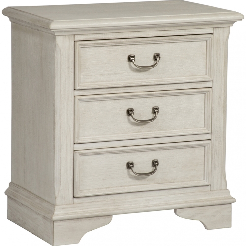 Bayside 3 Drawer Nightstand in Wire Brushed Antique White