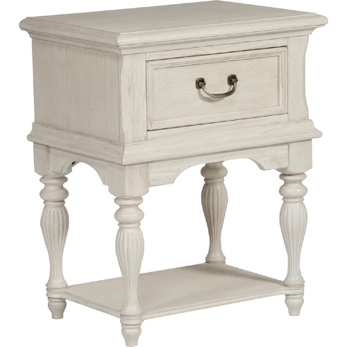 Bayside Leg Nightstand in Wire Brushed Antique White