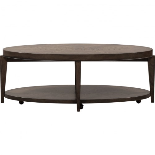 Penton Oval Cocktail Table in Espresso Stone Finish