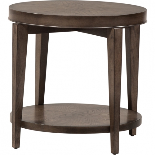 Penton Round End Table in Espresso Stone Finish